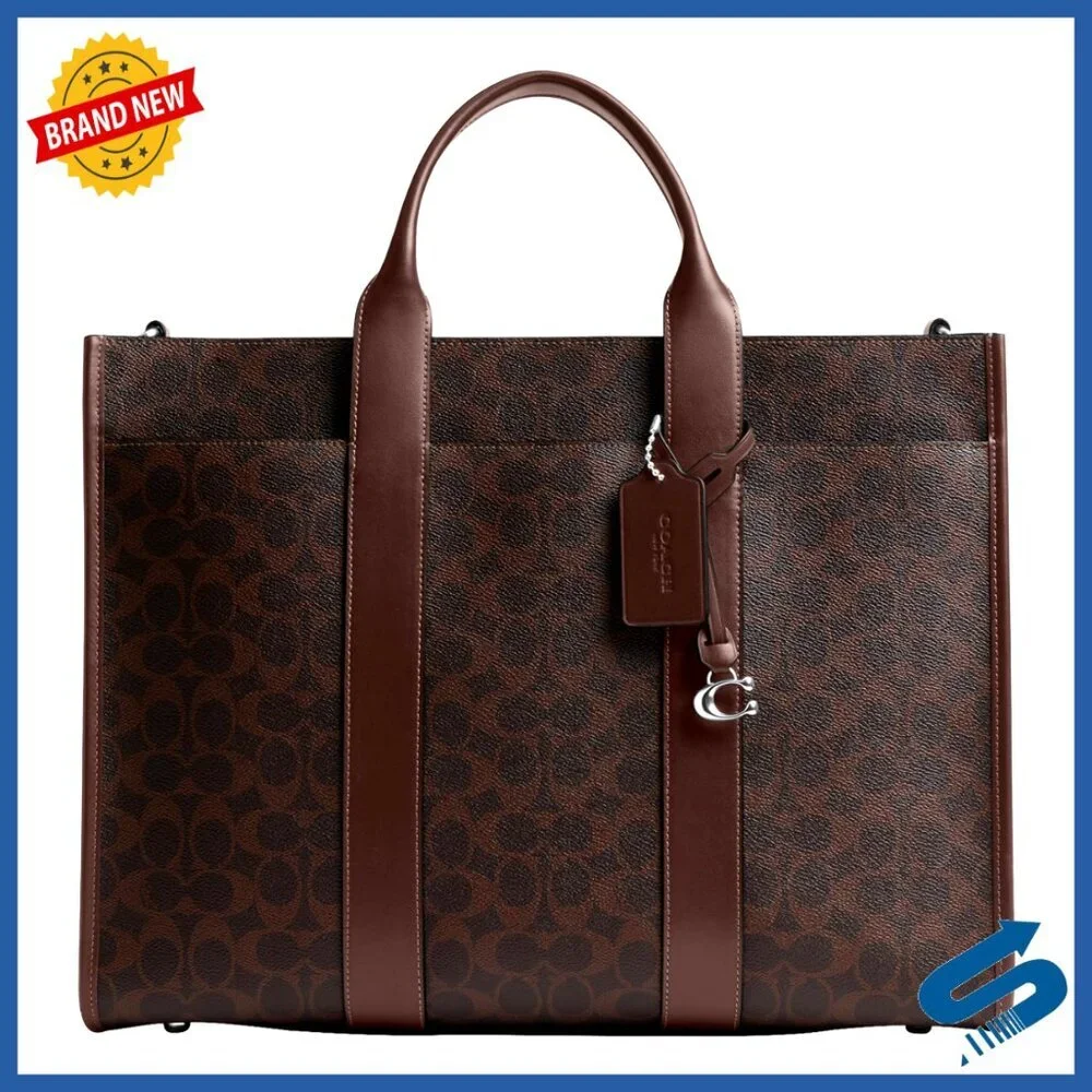 Men's Signature Canvas Tote Bag with Laptop Compartment & Detachable Strap